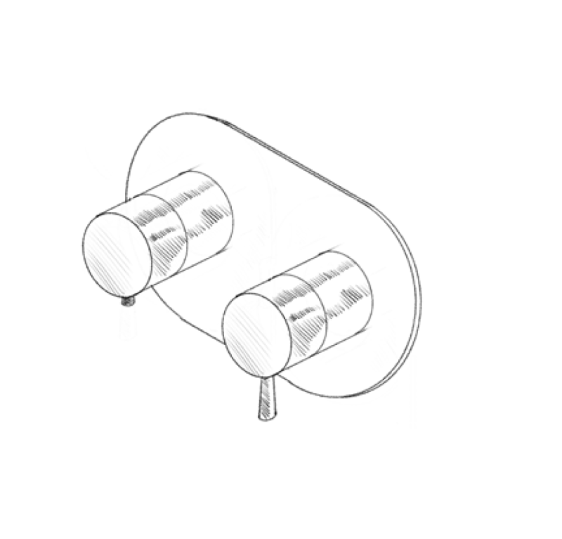 MURO TUA upotettava suihkutermaattinen hana, 2 ulostuloa, kromi M1.B32T.S.CR