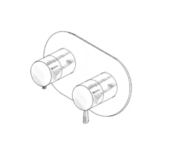 MURO TUA upotettava suihkutermostoventtiili, 3 ulostuloa, kromi M1.B33T.S.CR