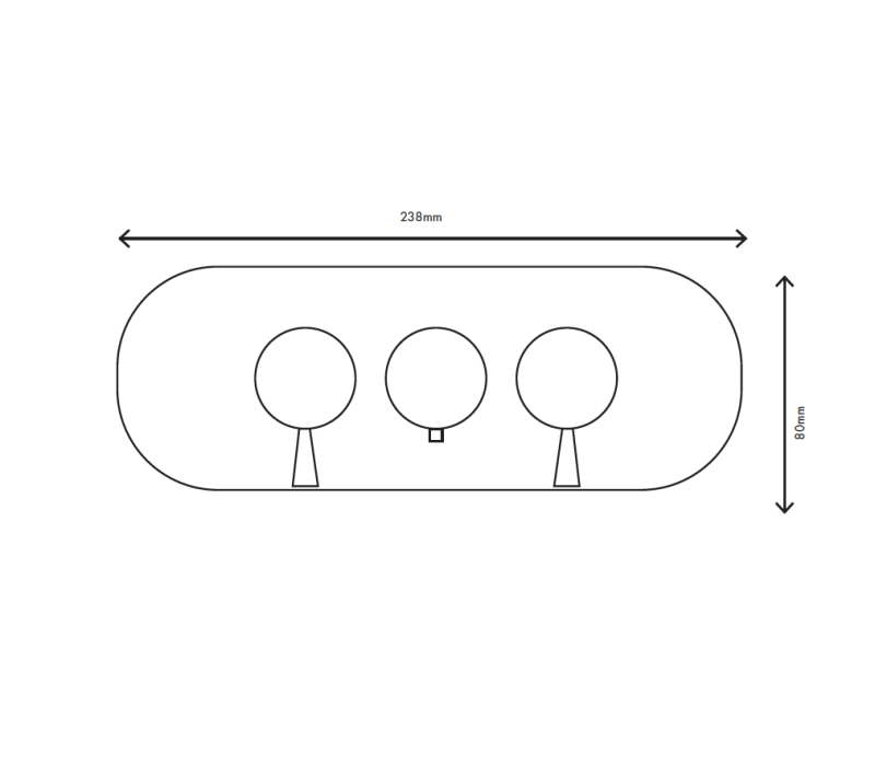 MURO TUA upotettava suihkutermostoventtiili 2 sulkuventtiilillä, kromi M1.B34T.S.CR