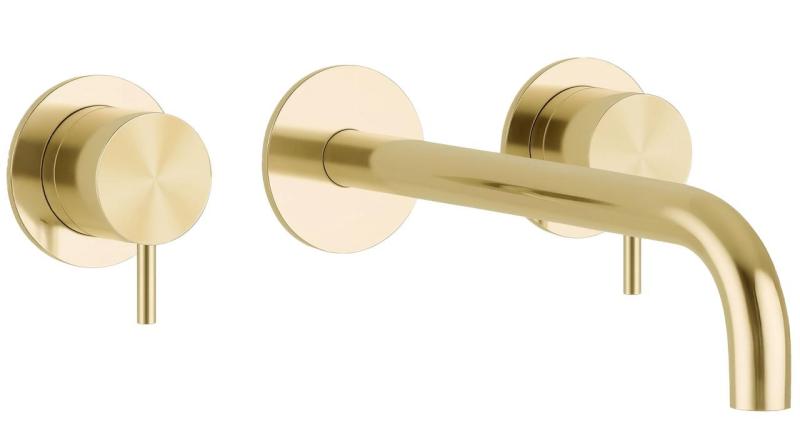 Waterevolution Flow 3-reikäinen upotettava pesuallashana PVD valkokulta, ulostulo 15 cm T1163FWGE-15