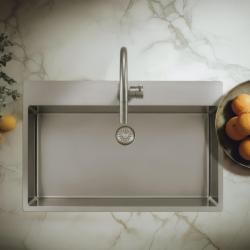 Pure.Sink Exclusivo Ruostumaton teräs, suuri pesuallas 75 x 40 cm, Tapwing, hananreikä PEX7540T-02