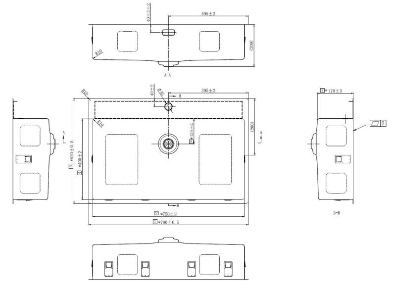 Pure.Sink Exclusivo Suuri kuparinen pesuallas 75 x 40 cm, hananreikä ja hananreikä BB7540T-62