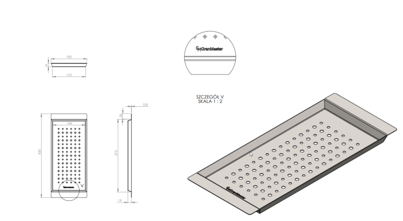 Massimo Accessory Insert Tray Black Matte 183x430x19mm