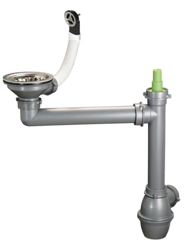Ausmann Viemärisetti ruostumatonta terästä, pyöreä ylivuoto, sis. sifoni yksittäiselle pesualtaalle 1208972186