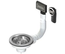 Pure.Sink Universal koripistokesarja harjattu ruostumaton teräs, viemärisarja pesuallas, sis. ylivuoto pyöreä ja suorakulmainen WSTMAN-02