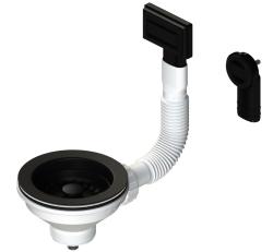 Pure.Sink Universal koripistokesarja Matta musta, viemärisarja pesuallas, sis. ylivuoto pyöreä ja suorakulmainen WSTMAN-31