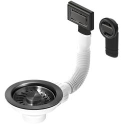 Pure.Sink Universal koripistokesarja Gun metal, viemärisarja pesuallas, sis. ylivuoto pyöreä ja suorakulmainen WSTMAN-61