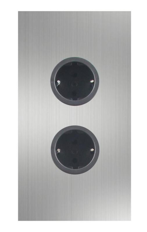 Indux Corner Energiakolonne 2 pistorasialla, maadoitettu, ruostumaton teräs 1208972276