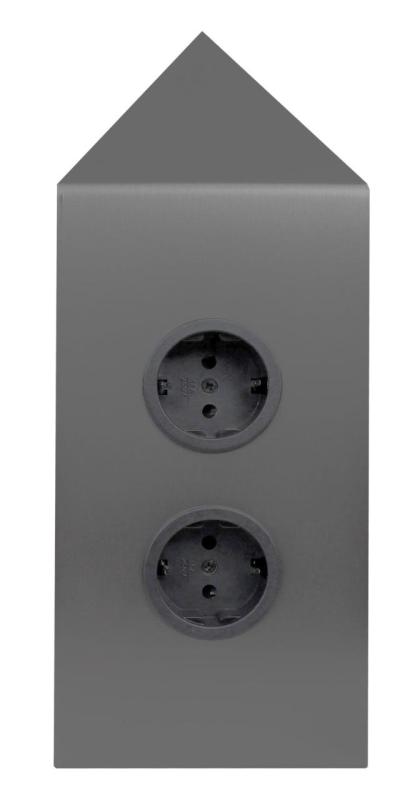 Indux Corner Еnergiezuil, 2 pistorasiaa, maadoitettu, kulmainen, gun metal 1208972286