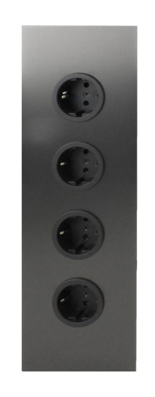 Indux Corner Energia-pylväs, jossa 4 pistorasiaa, maadoitettu, gun metal 1208972290