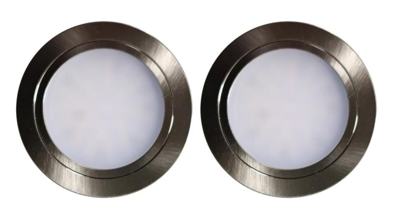 Indux Luma pieni sisäänrakennettu keittiö Multi Tone LED -sarja 2 kohdevaloa ruostumattomasta teräksestä valmistettu 1208972326