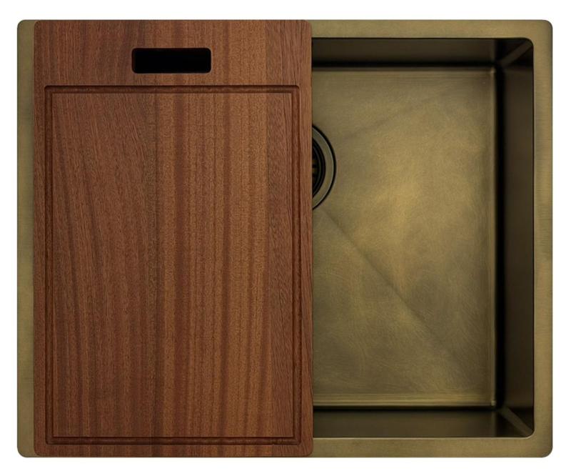 Pure.Sink Luxion PVD Antiikki Pronssinen pesuallas 50x40 cm, alakaappi, tasoasennus ja pinta-asennus pohjalla PLX5040-64