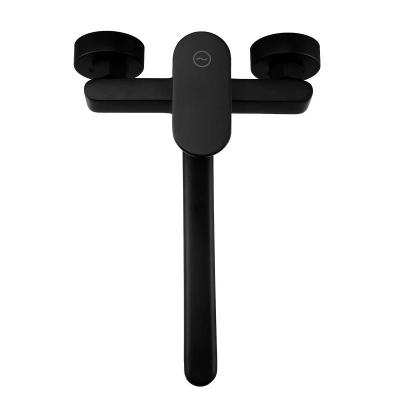 Aquanello Casa Yhden vivun keittiön seinähana, musta, ulostulo 25 cm BL-1425-CS