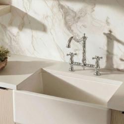 Aquanello Heritage Ascot Klassinen keittiö, nostalginen silta-hanamalli, kromi, ristivivulla, CR-0011-HA