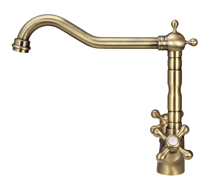 Aquanello Heritage Ascot Klassinen keittiö Nostalginen keittiöhanat Pronssi, kulmainen suutin BN-4002-HA