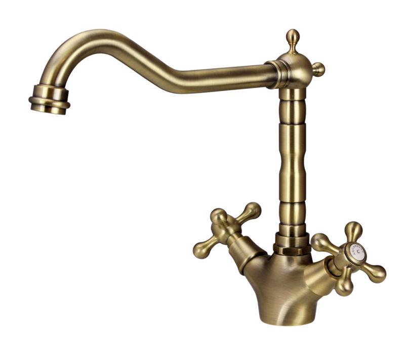 Aquanello Heritage Ascot Klassinen keittiö Nostalginen keittiöhanat Pronssi, kulmainen suutin BN-4002-HA