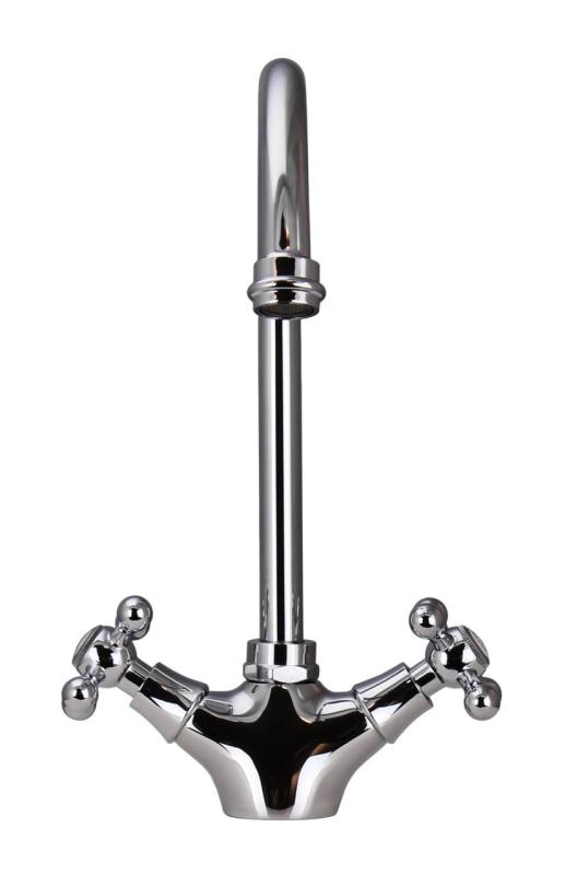 Aquanello Heritage Ascot Klassinen keittiö Nostalginen keittiöhanan kromi pyöreällä suuttimella CR-4003-HA
