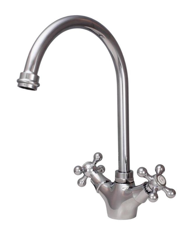 Aquanello Heritage Ascot Klassinen keittiö Nostalginen keittiöhanan kromi pyöreällä suuttimella CR-4003-HA