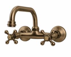 Aquanello Heritage Ascot Klassinen keittiön seinähana, ylävirtaus, pronssi BN-4110-HA