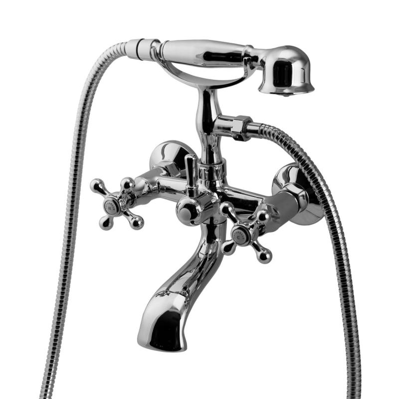 Aquanello Heritage Ascot Klassinen seinäasennettava kylpyhuonehanat, kromi, käsisuihku CR-3002-HA