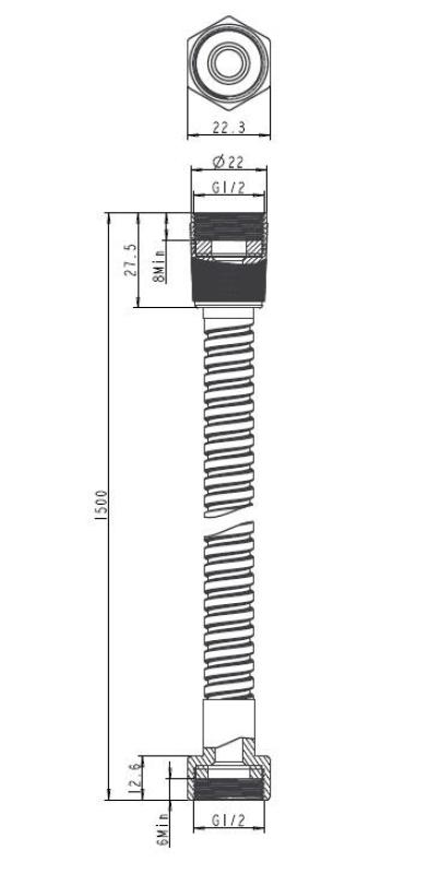 Aquanello Heritage Collection Suihkuletku  150 cm, pronssi BN-9002-HC