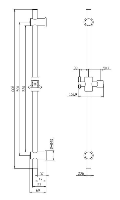 Aquanello Heritage Collection Klassinen liukukisko 668 mm pronssi BN-9004-HC