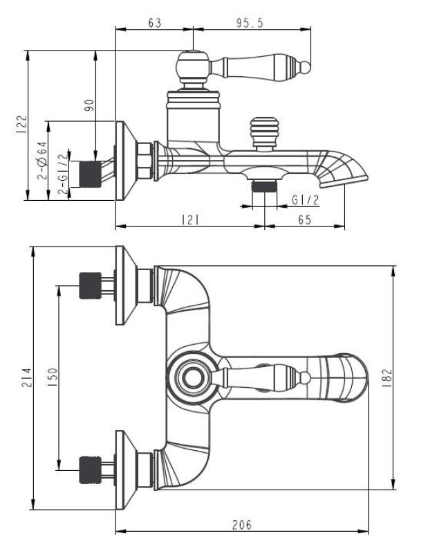 Aquanello Heritage Manor Klassinen kylpyammehanan ruostumaton teräs NB-3001-HM