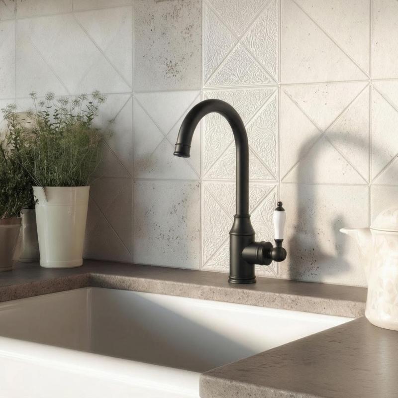 Aquanello Heritage Manor Klassinen keittiö Nostalginen keittiöhanat Musta BL-9001-HM