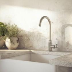 Aquanello Heritage Manor Klassinen keittiö Nostalginen keittiöhanan ruostumaton teräs NB-9001-HM