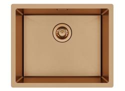 Ausmann Mosel Yhdistelmäsetti Pesuallas PVD Kupari 50x40 cm keittiöhanalla, saippua-annostelijalla ja rullamatolla 1208972563