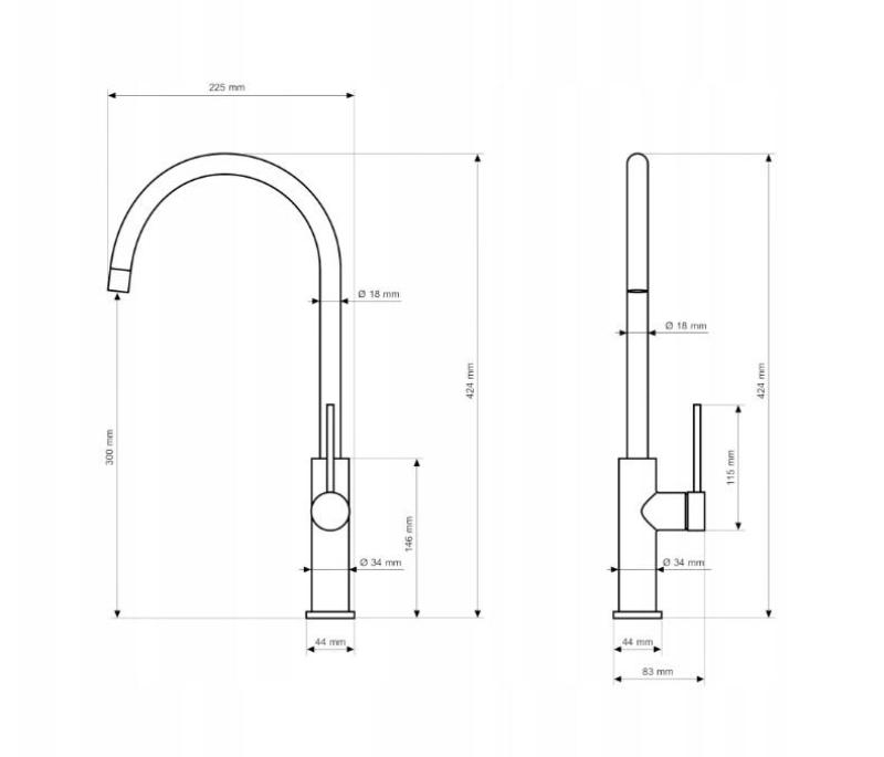 Graniteland Vira Slim Valkoinen keittiöhanan, jossa on kääntyvä juoksuputki 1208972621