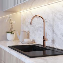 Graniteland Vira Slim Keittiöhanat, harjattu kupari, kääntyvä juoksuputki 1208972624