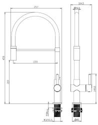 Aquanello Gastro Keittiöhanat, joustava juoksuputki, musta BL-4400-GT