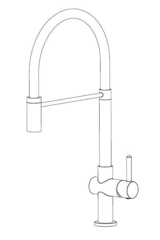 Aquanello Gastro Keittiöhanat, joustava juoksuputki, musta BL-4400-GT