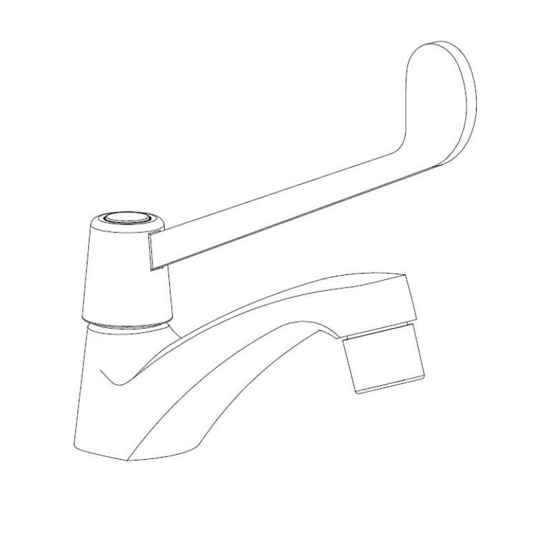 Aquanello Medic Kylmävesihana, pitkä vipu, kromi CR-1101-MD