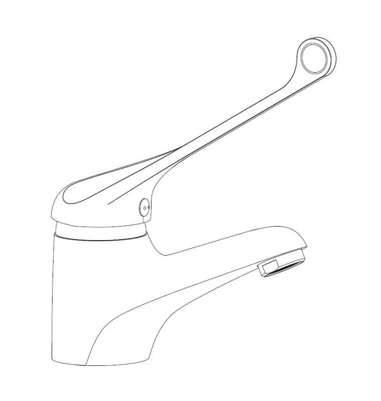 Aquanello Medic Pesuallashana, erittäin pitkä vipu, kromi CR-1103-MD