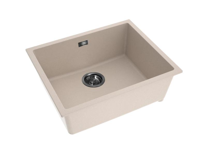 Pure.Sink Eternal Quartz Beige -pesuallas 50 x 40 cm, upotettava ja pinta-asennettava, gun metal -tulppa
