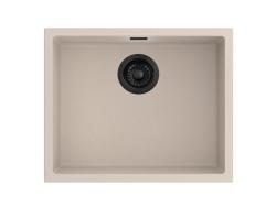 Pure.Sink Eternal Quartz Beige -pesuallas 50 x 40 cm, upotettava ja pöytälevyyn asennettava, automaattisella mustalla tulpalla