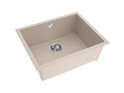 Pure.Sink Eternal Quartz Beige -pesuallas 50 x 40 cm, taso- ja alakaappiasennus, ruostumattomasta teräksestä valmistettu tulppa