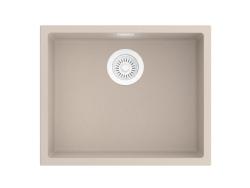 Pure.Sink Eternal Quartz Beige -pesuallas 50 x 40 cm, taso- ja alakaappiasennus, valkoisella tulpalla