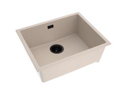 Pure.Sink Eternal Quartz Beige -pesuallas 50 x 40 cm, taso- ja alakaappiasennus, musta tulppa