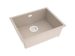 Pure.Sink Eternal Quartz Beige -pesuallas 50 x 40 cm, taso- ja alakaappiasennus, valkoisella automaattisella tulpalla