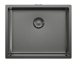 Pure.Sink Comfort PVD-pinnoitettu gun metal -tiskialtaan, 50 x 40 cm, 10 mm:n kaarevuus, upotettava, tasoasennettava ja päälleasennettava, PCM5040-61