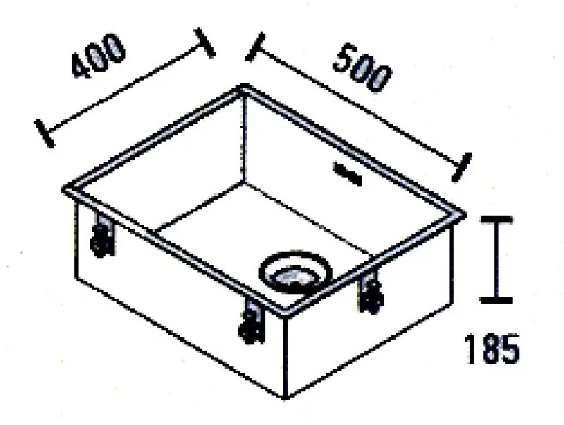 ABK Baronga ruostumatonta terästä allas 50x40 cm alapuolinen BAR50F