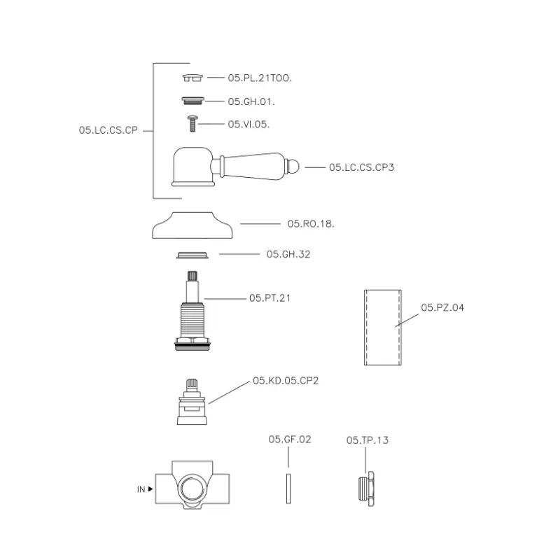 Huber Croisette Ohjausventtiili Kromi 1/2 653.CS01H.CR