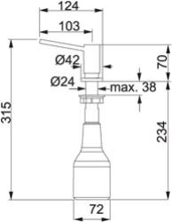 Franke Inbouw Zeepdispenser Firenze ruostumaton teräs 119.0081.210