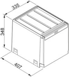 Franke Cube 40 jätejärjestelmä käsikäyttöinen, ämpärit 2 x 14 litraa 1340039330