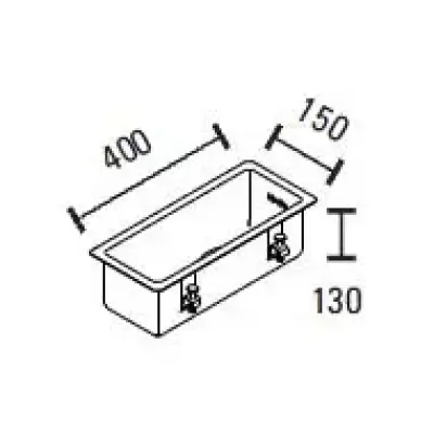 ABK Bingara pieni ruostumattomasta teräksestä valmistettu pesuallas 15x40 cm taso-, alapuoli- ja päällirakenne KS51015001 6300-BIN15fVI