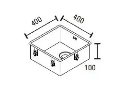 ABK Baronga matala 10 cm ruostumattomasta teräksestä valmistettu allas 40x40 cm taso-, alta- ja päälliasennus BAR4010FVI