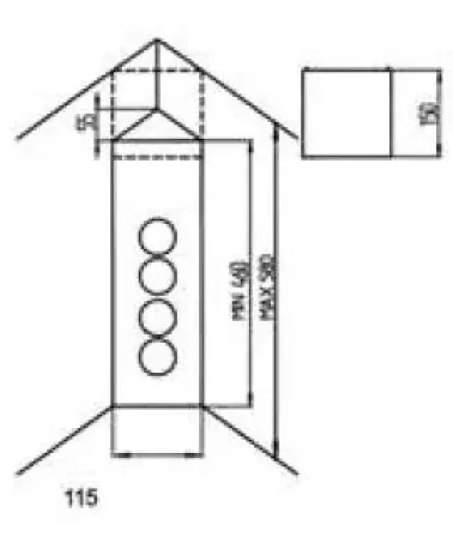 Thebo plug with 4 sockets, earthed ST3007 stainless steel